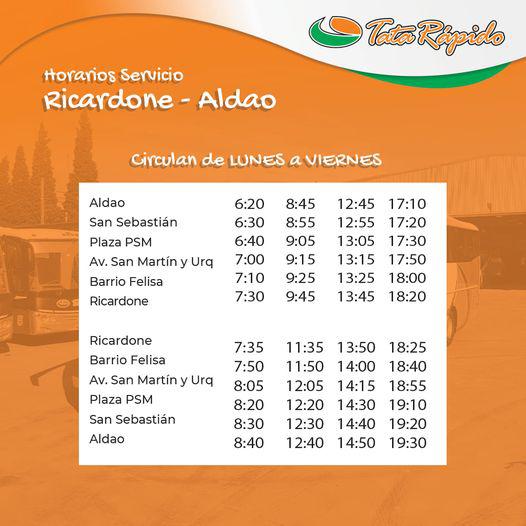 horarios Tata Rapido