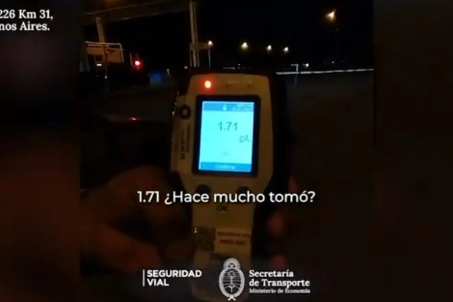 Detenido con 1,71 de alcohol en sangre, la licencia vencida y sin VTV
