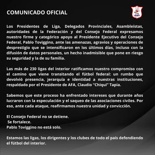 comunicado ligasanlorencina