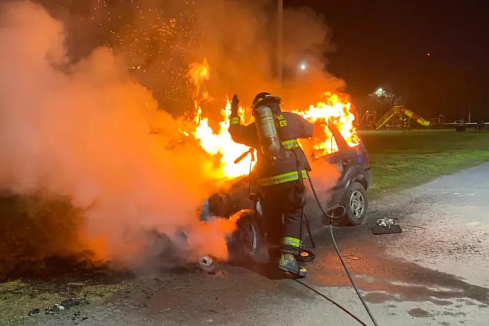 Incendio vehicular en Remondino al 700