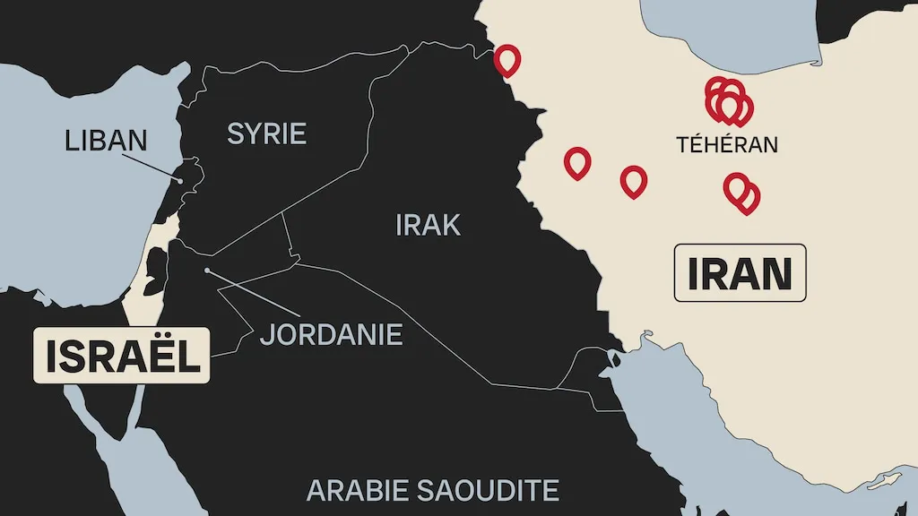 Mapa de Israel e Irán Mapa de Israel e Irán