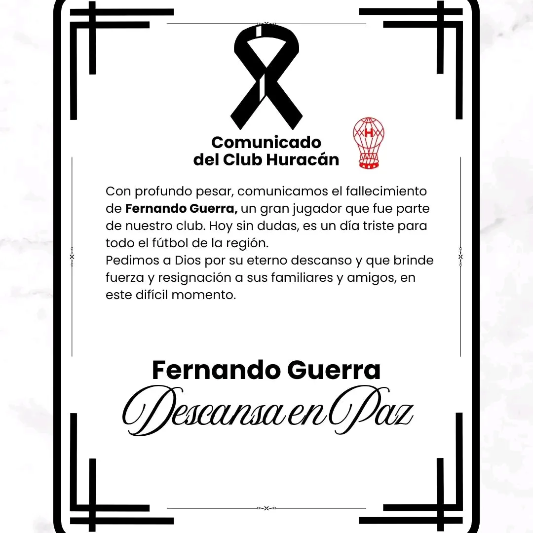 Comunicado del Club Huracán 
