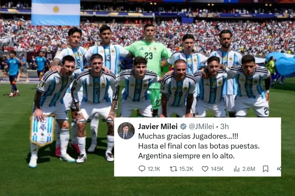 Milei saludo a la Selección tras el partido contra España