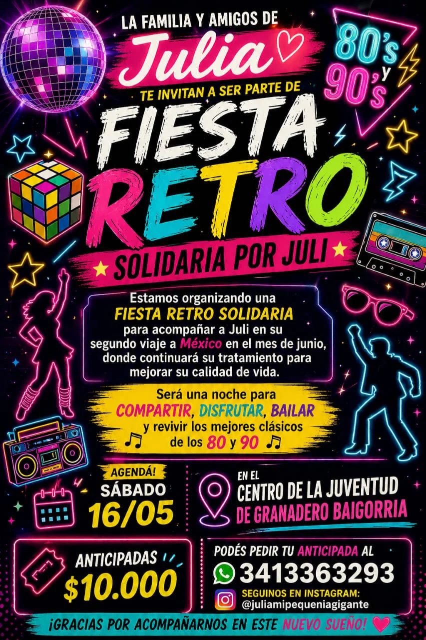 Fiesta retro solidaria para Julia