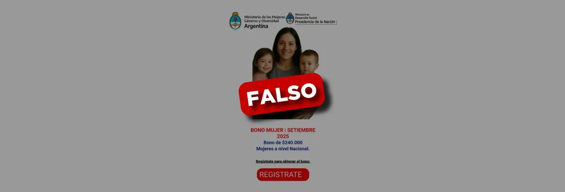 bono mujer falso