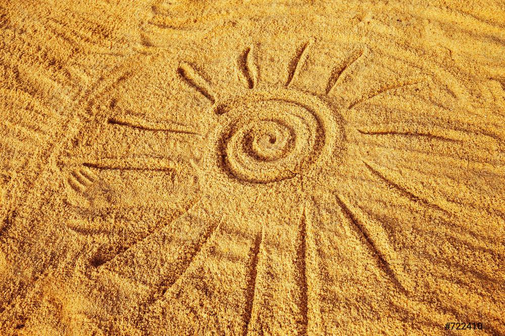 drawing-sun-symbol-on-golden-722410