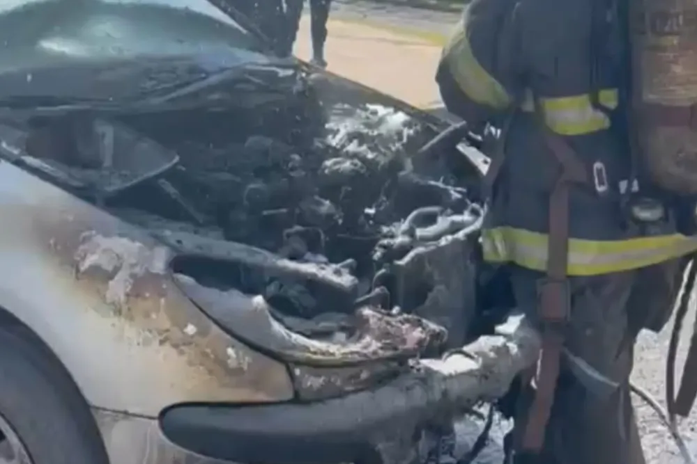 Peugeot 206 se prendió fuego en Juana de Arco y Misiones