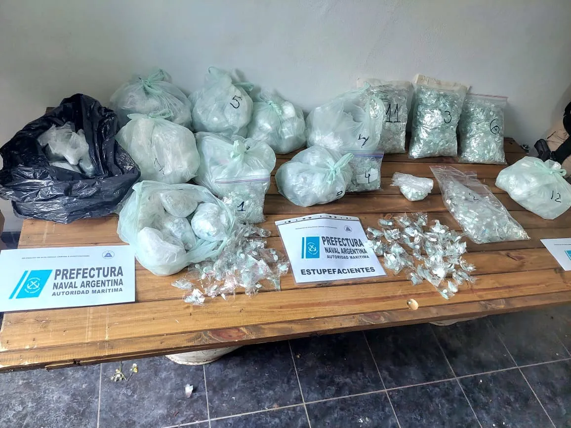 Estupefacientes hallados en un domicilio en Puerto Gral. San Martín 