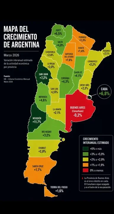 mapa difundido por Milei