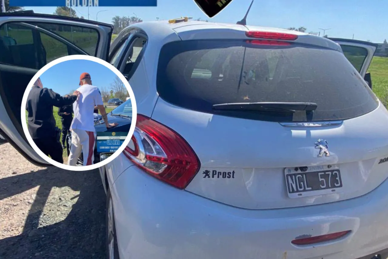Roldán detenidos auto robado