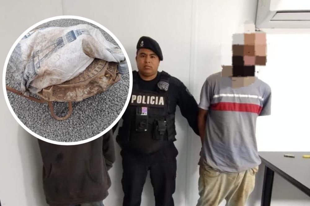 detenidos robo alcantarilla