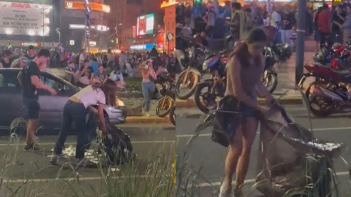 Militantes de LLA limpiaron las calles