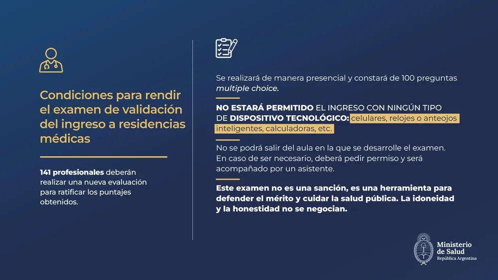 Condiciones para rendir el examen Residencias Médicas 