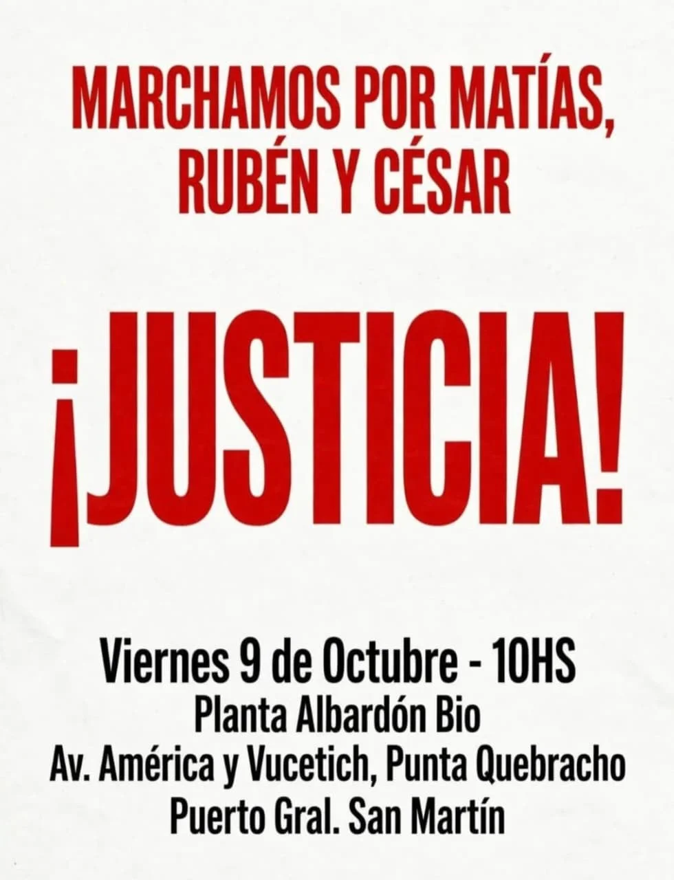 layer marcha por la explosion de albardon