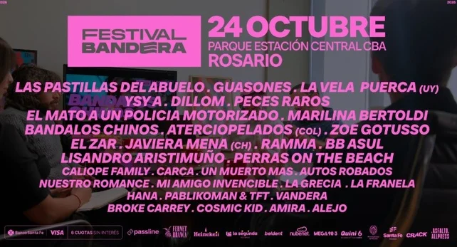 Grilla completa Festival Bandera 2026