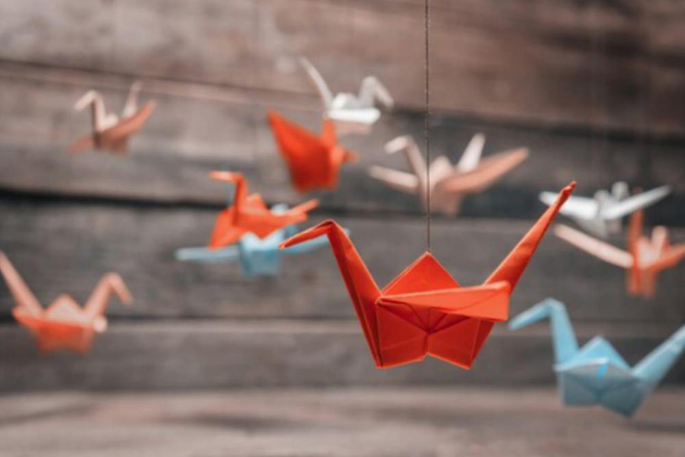 grullas de papel