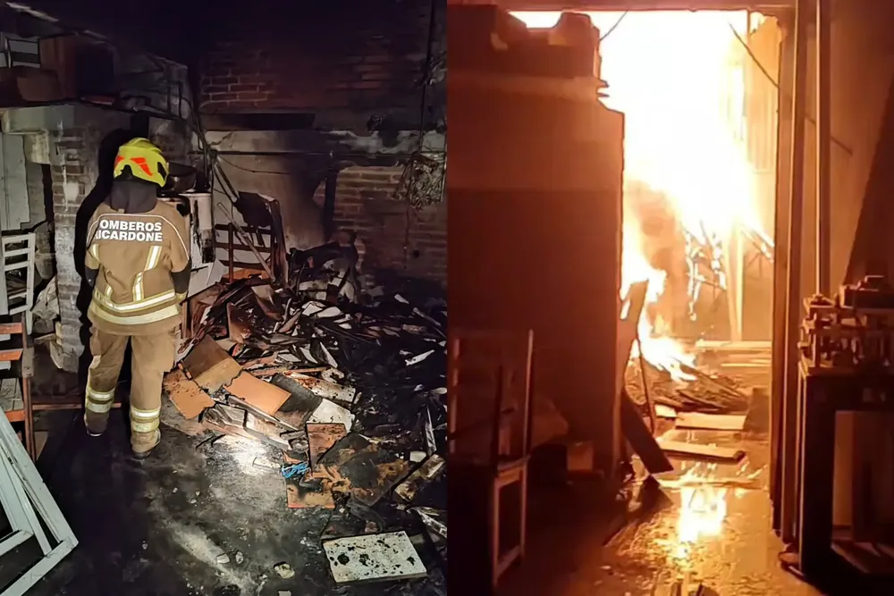 Incendio de galpón en Ricardone 